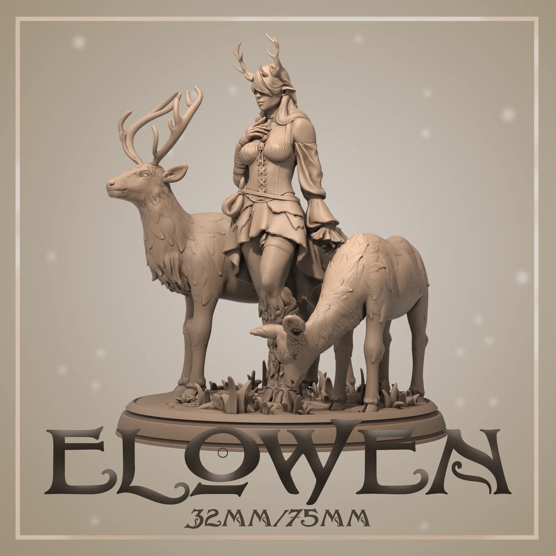 Elowen | Tabletop or Display Scale | D&D TTRPG Fantasy Miniature | Dungeons and Maidens