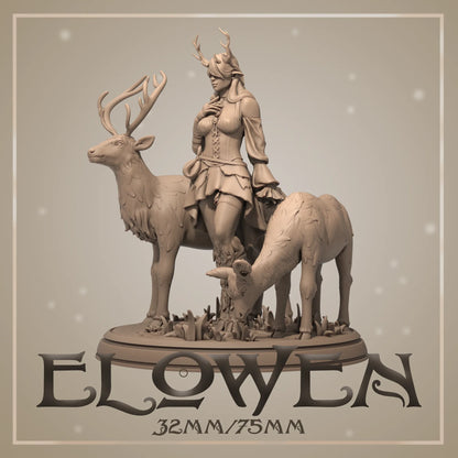 Elowen | Tabletop or Display Scale | D&D TTRPG Fantasy Miniature | Dungeons and Maidens