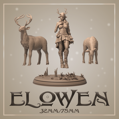 Elowen | Tabletop or Display Scale | D&D TTRPG Fantasy Miniature | Dungeons and Maidens