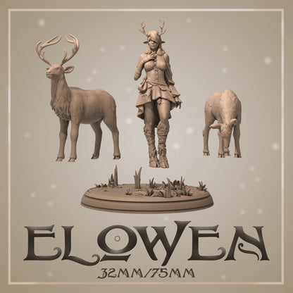Elowen | Tabletop or Display Scale | D&D TTRPG Fantasy Miniature | Dungeons and Maidens