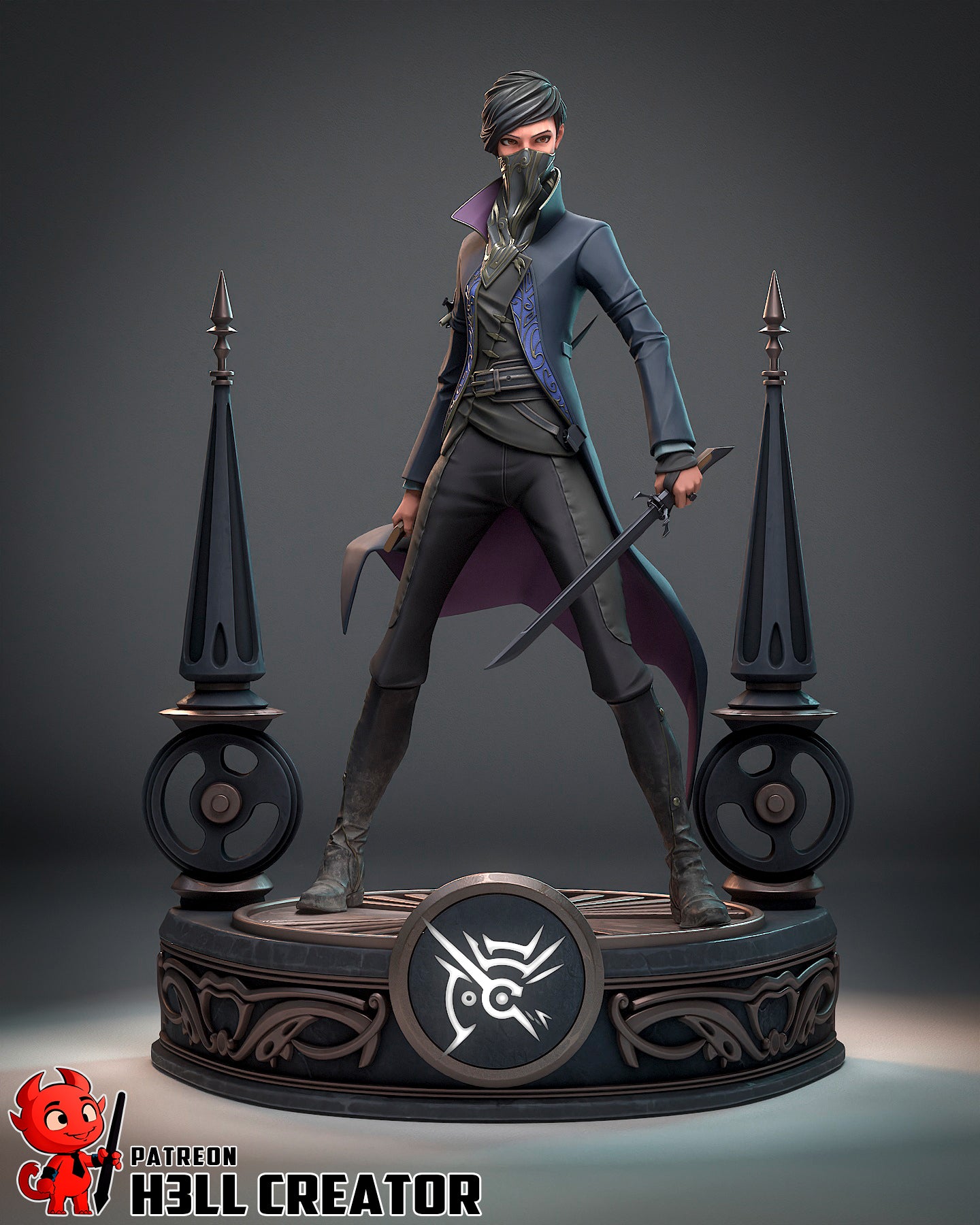 1:12 Masked Empress | Resin Garage Kit Figure Game Fan Art | h3LL creator