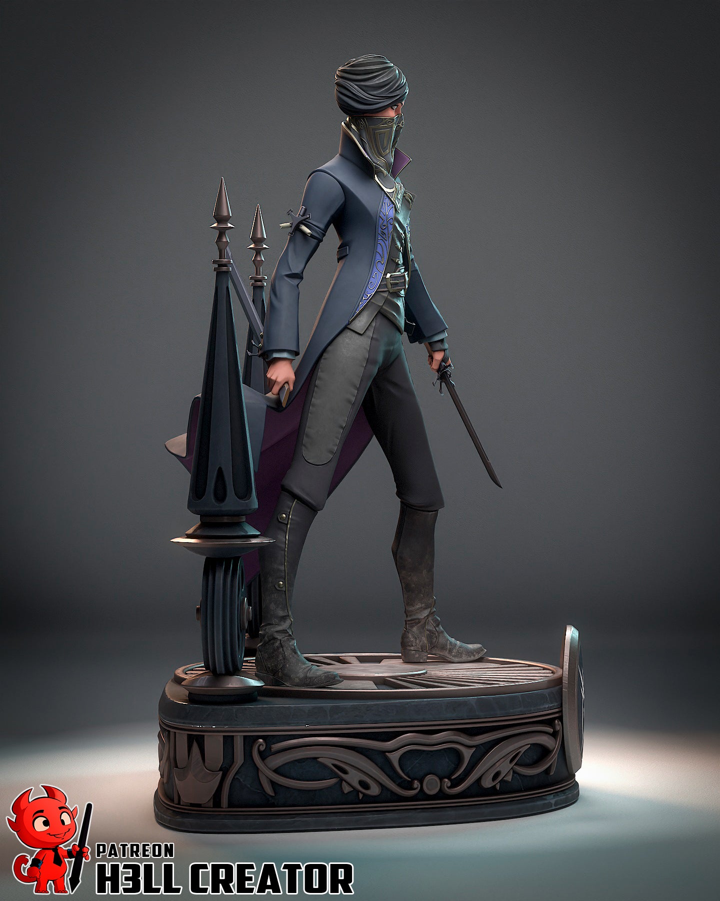 1:12 Masked Empress | Resin Garage Kit Figure Game Fan Art | h3LL creator