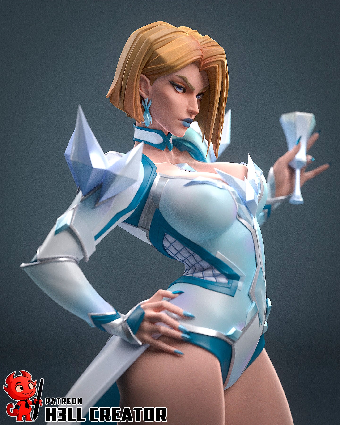 1:12 White Queen | Resin Garage Kit Figure Game Comic Fan Art | h3LL creator