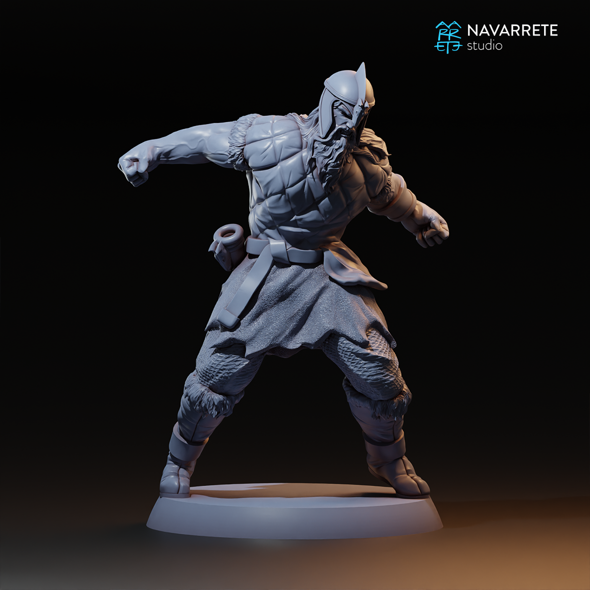 Detailed image of Eryndor Warhand tabletop gaming miniature by Tattles Told 3D, showing intricate armor and weapon details.