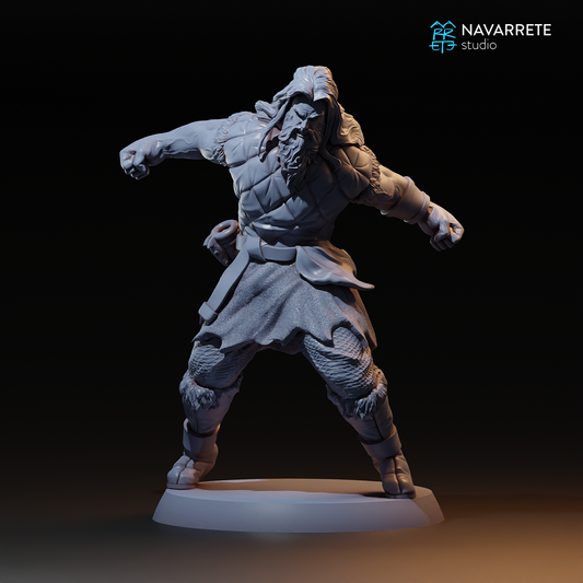 Eryndor Warhand tabletop gaming miniature by Tattles Told 3D, detailed figure with armor and weapon, on a gaming base.