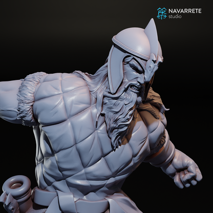 Detailed image of the Eryndor Warhand miniature from Tattles Told 3D, designed for tabletop gaming, depicting a warrior figure with intricate armor.