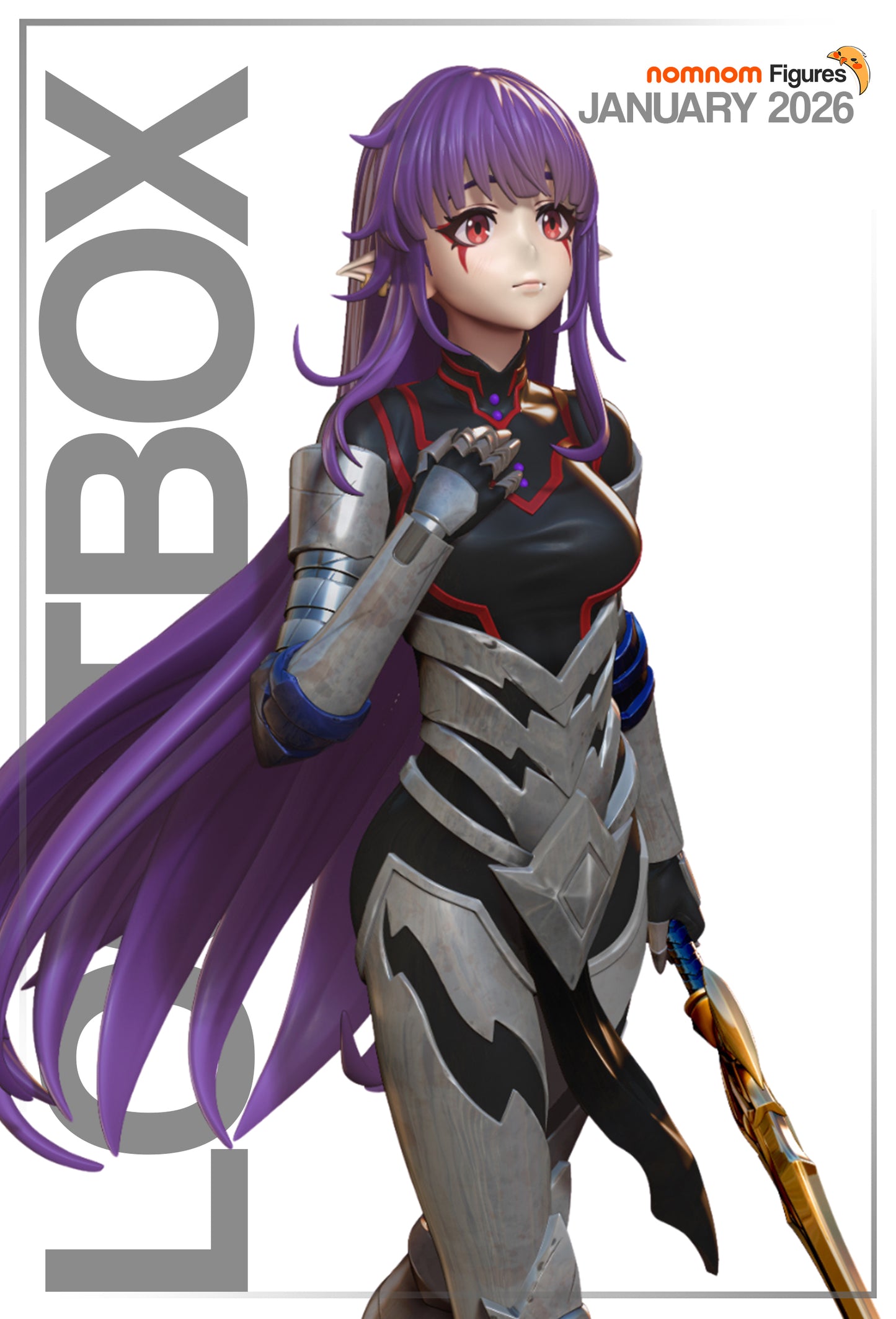 Elegant Shadow Warrior | Resin Garage Kit Figure Anime Fan Art | Nomnom Figures