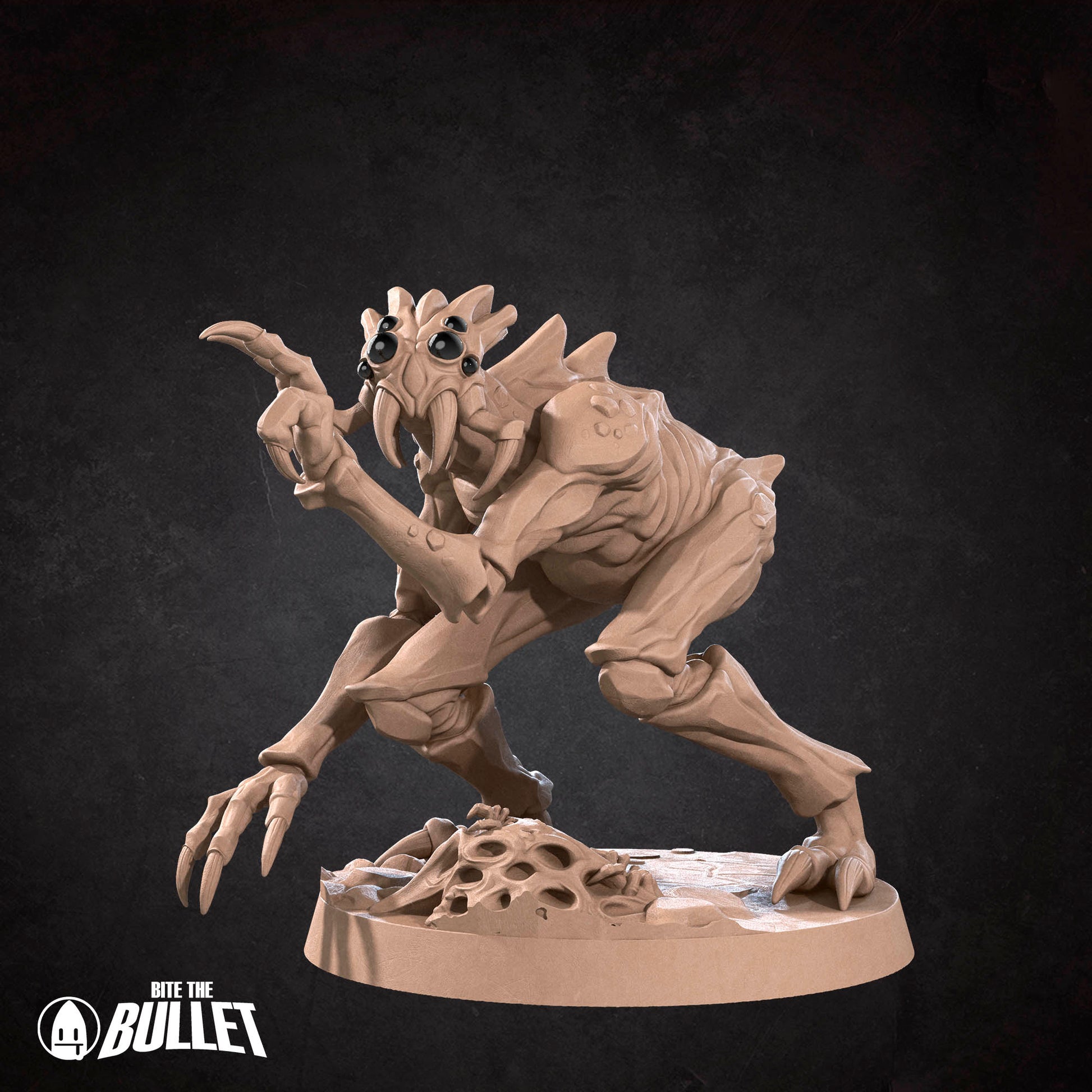 Tattles Told 3D Ettercap miniature from D&D TTRPG Bite the Bullet set, detailed fantasy creature for tabletop gaming.