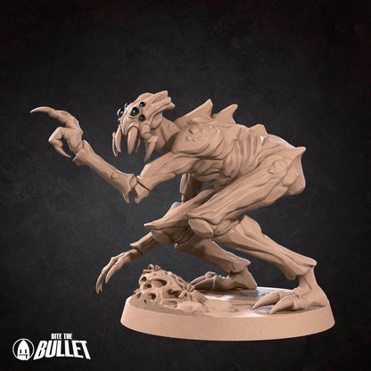 D&D miniature of an Ettercap from Tattles Told 3D, featuring a spider-like creature with multiple legs and menacing posture.