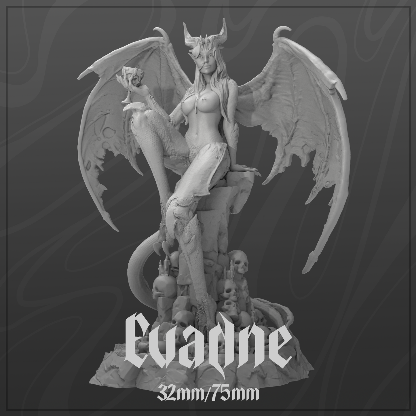 Evadne | Tabletop or Display Scale | D&D TTRPG Fantasy Miniature | Dungeons and Maidens