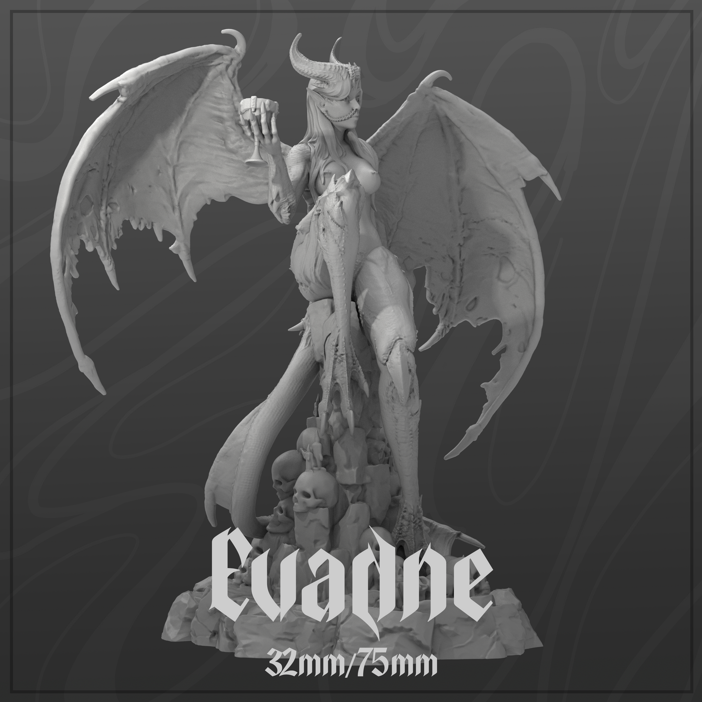 Evadne | Tabletop or Display Scale | D&D TTRPG Fantasy Miniature | Dungeons and Maidens