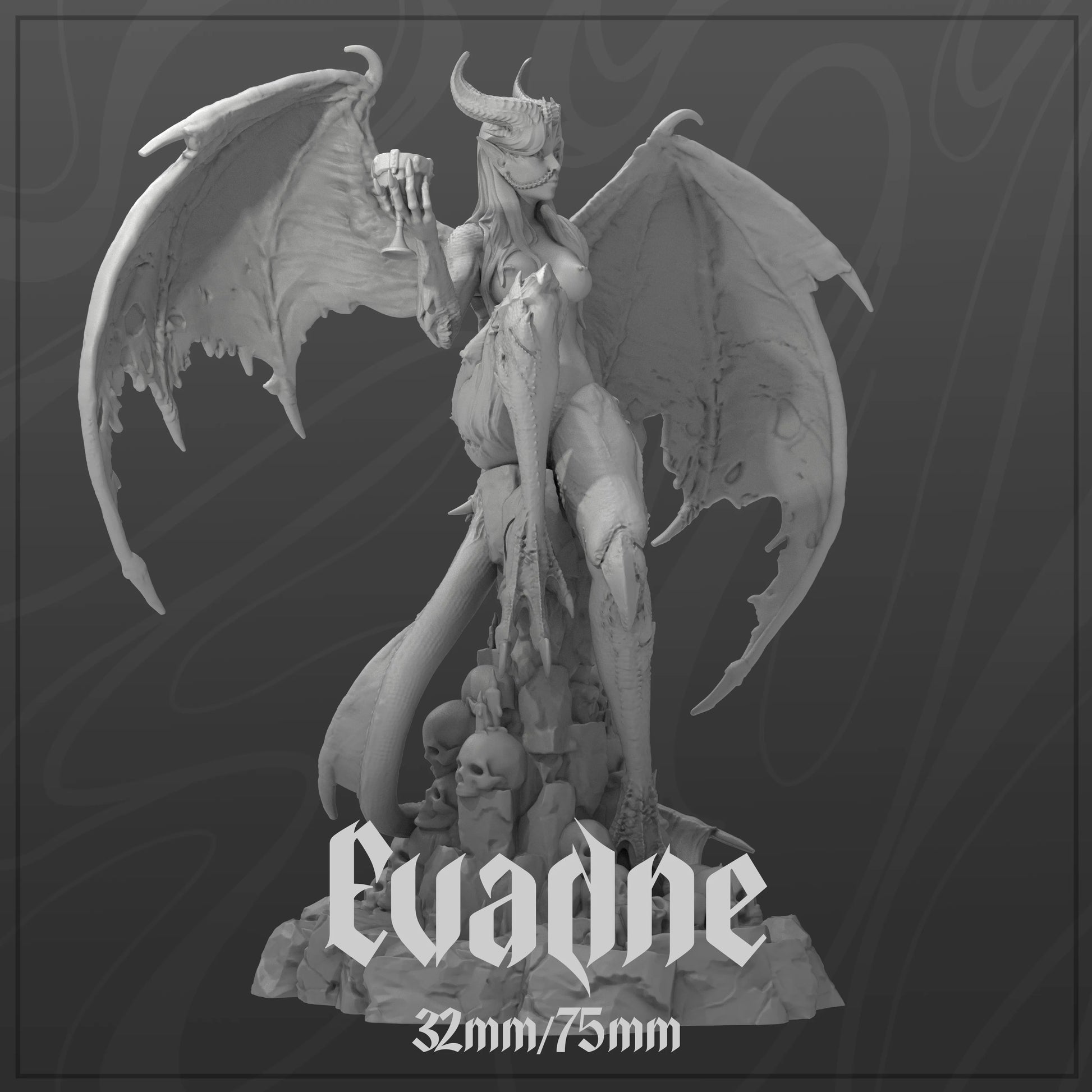 Evadne | Tabletop or Display Scale | D&D TTRPG Fantasy Miniature | Dungeons and Maidens