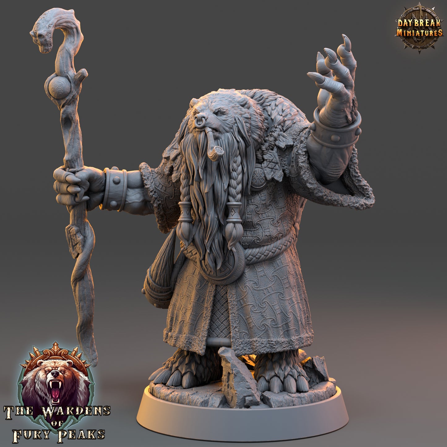 Bear Folk - The Wardens of Fury Peaks | Tabletop or Display Scale | D&D Mini | Daybreak Miniatures