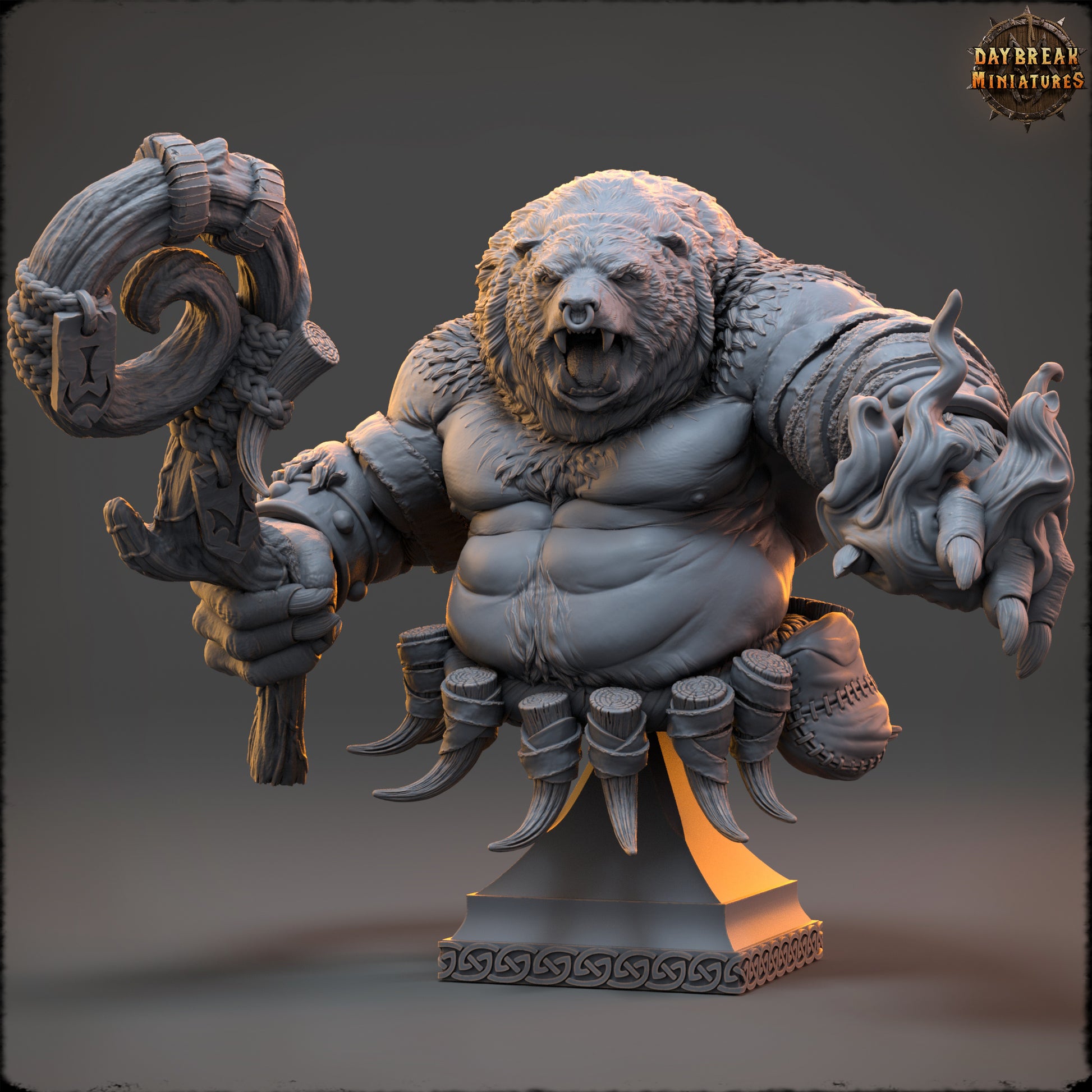 Bear Folk - The Custodians of the Black Ice | Tabletop or Display Scale | D&D Mini | Daybreak Miniatures