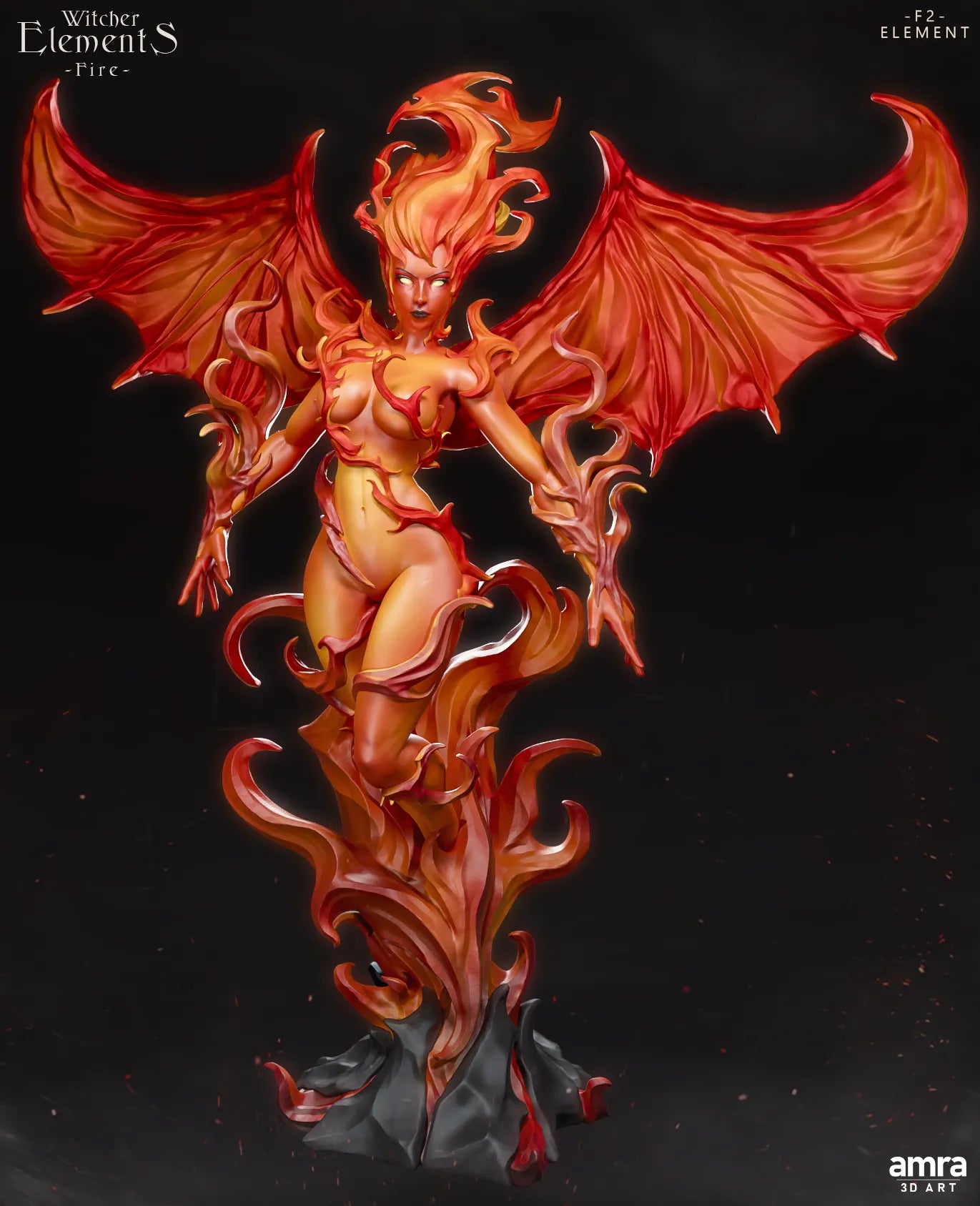 Witcher Elements, Beautiful Female Nature Figures | Display Statues | Amra 3D Art