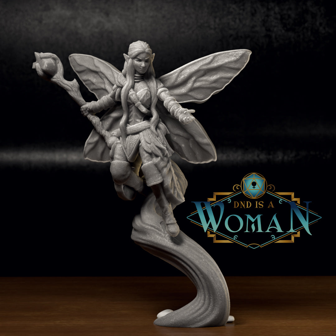 Fairy Druid Rosina | D&D TTRPG Miniature | DnD Is A Woman | NO BASE