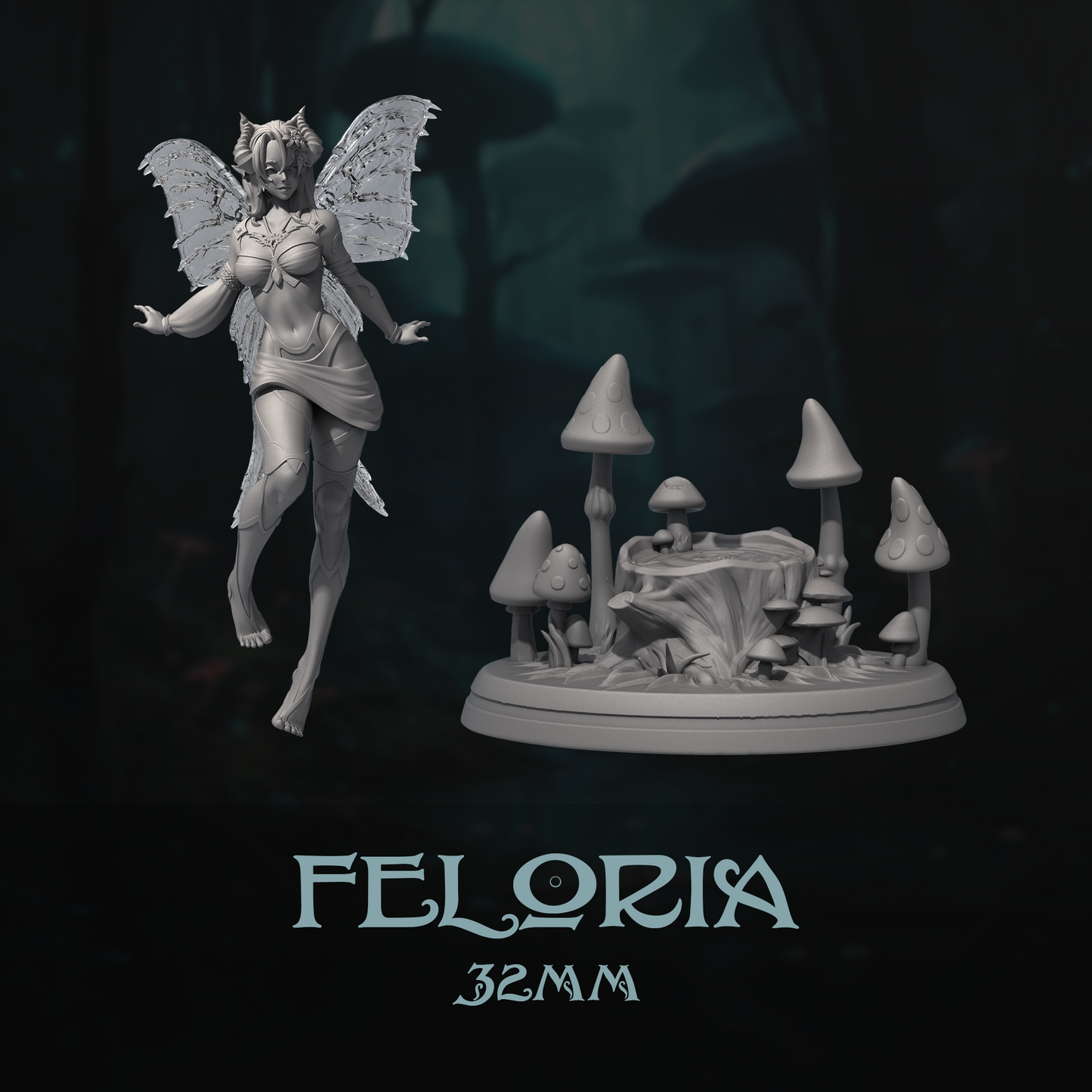 Feloria | Tabletop or Display Scale | D&D TTRPG Fantasy Miniature | Dungeons and Maidens