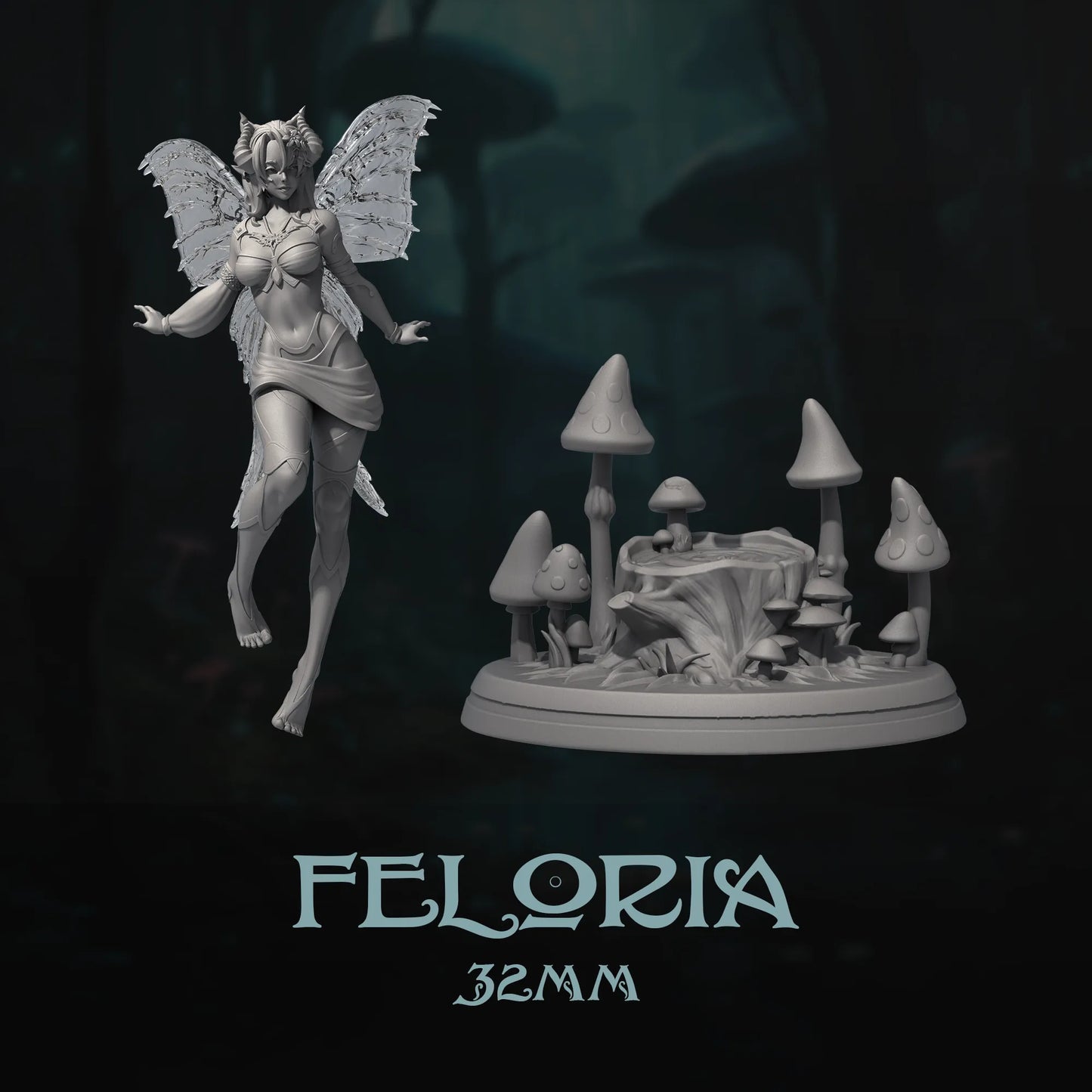 Feloria | Tabletop or Display Scale | D&D TTRPG Fantasy Miniature | Dungeons and Maidens