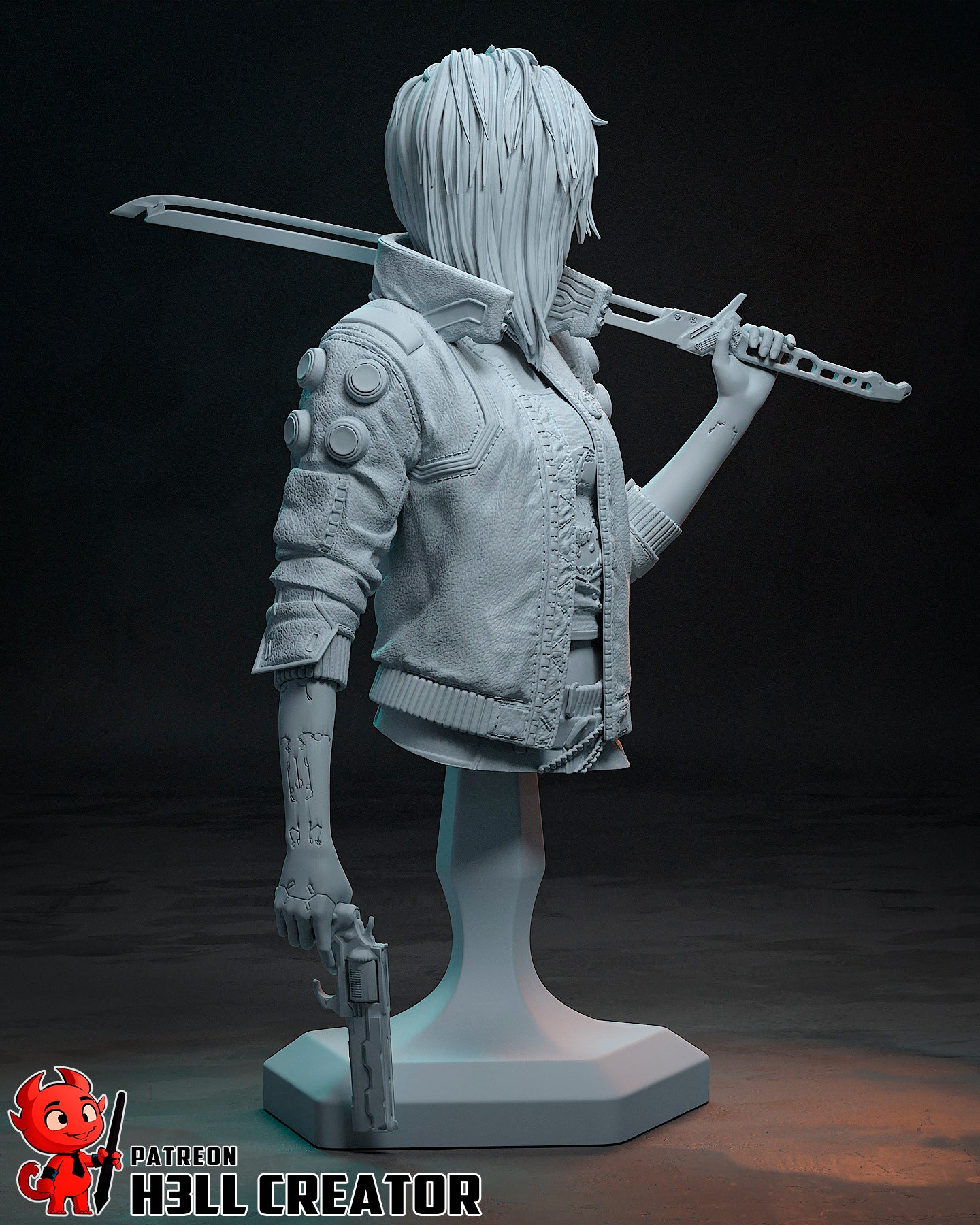 1:10 Cyber Rebel Female | Resin Garage Kit Figure Game Fan Art | h3LL creator