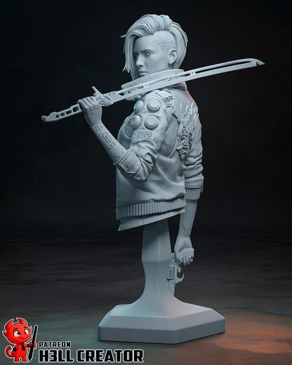 1:10 Cyber Rebel Female | Resin Garage Kit Figure Game Fan Art | h3LL creator