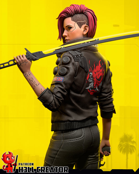 1:10 Cyber Rebel Female | Resin Garage Kit Figure Game Fan Art | h3LL creator