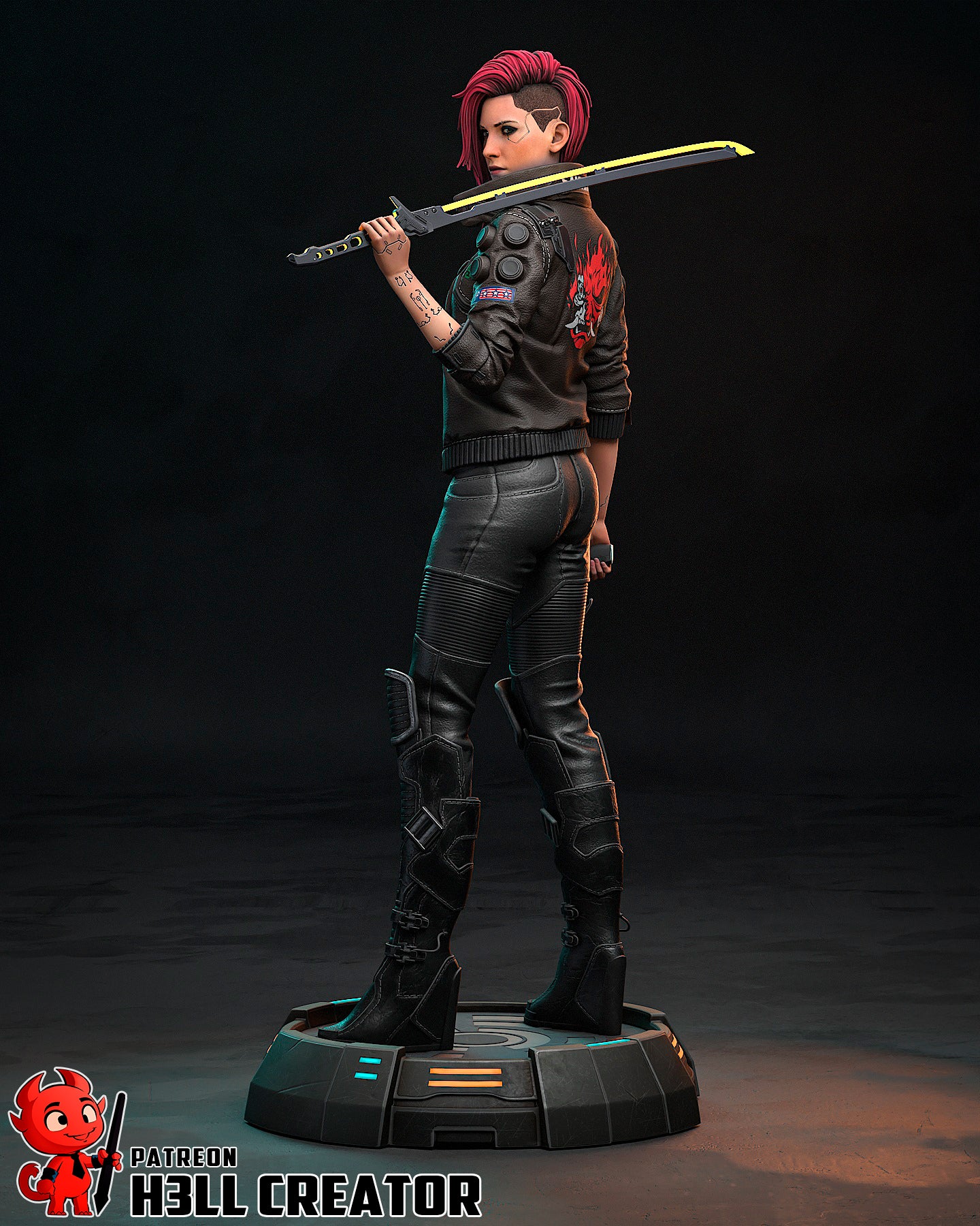 1:10 Cyber Rebel Female | Resin Garage Kit Figure Game Fan Art | h3LL creator