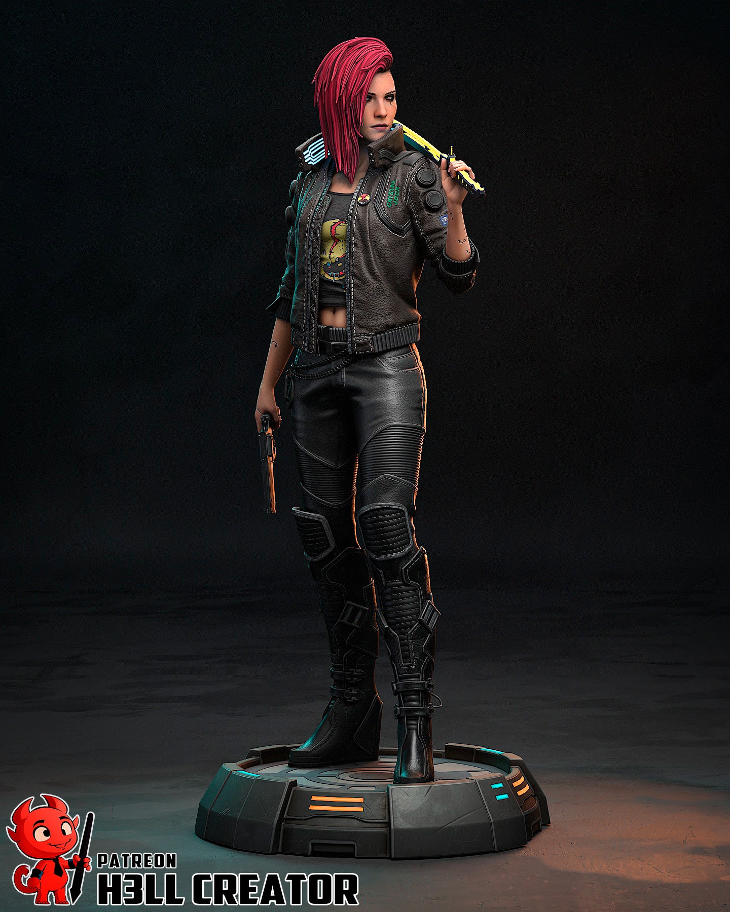 1:10 Cyber Rebel Female | Resin Garage Kit Figure Game Fan Art | h3LL creator