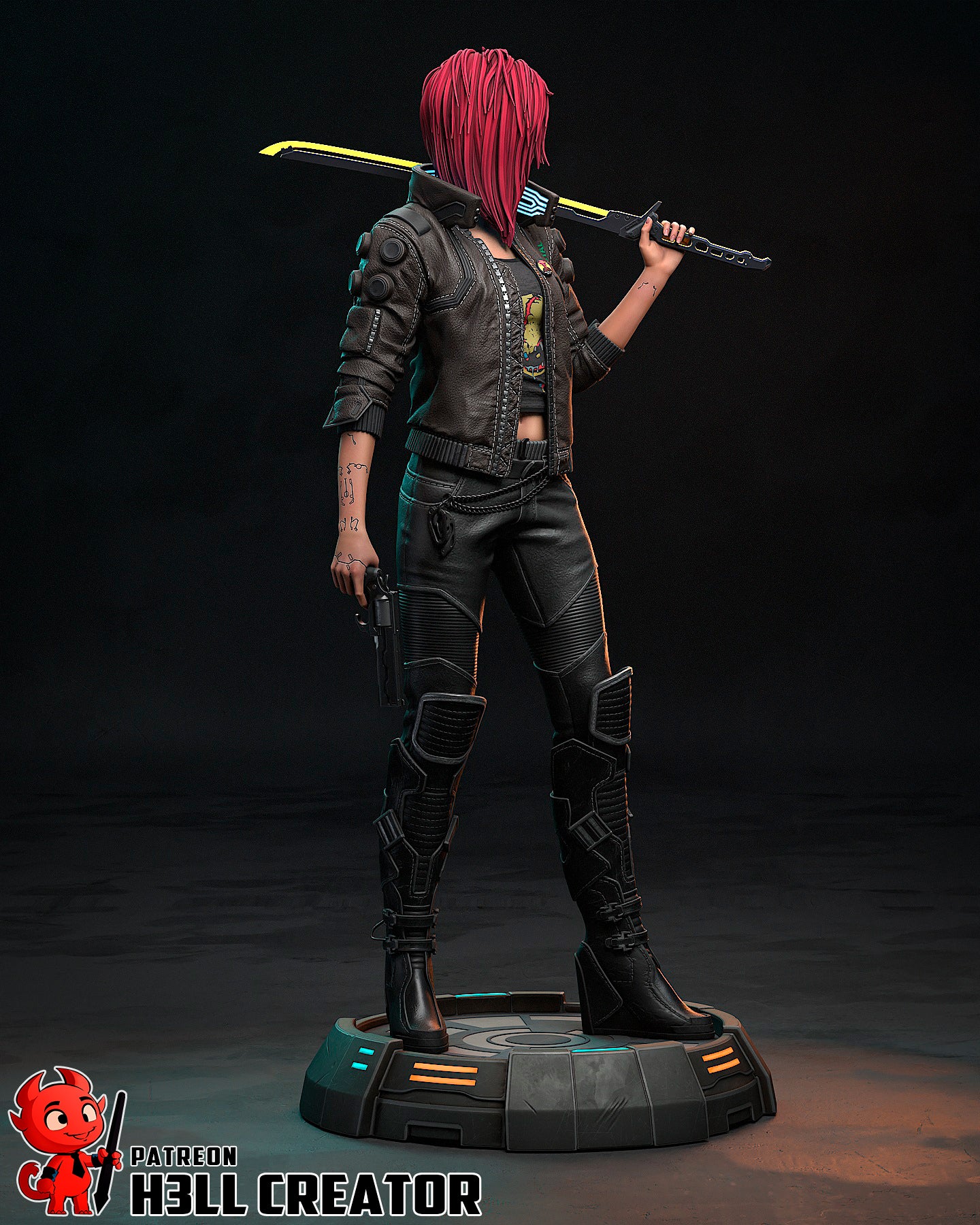 1:10 Cyber Rebel Female | Resin Garage Kit Figure Game Fan Art | h3LL creator