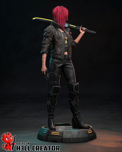 1:10 Cyber Rebel Female | Resin Garage Kit Figure Game Fan Art | h3LL creator