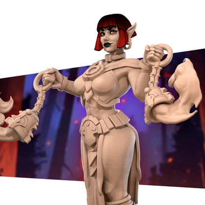 Exxotic Fire Monk | Pinup SFW NSFW Versions | Tabletop Gaming Scale Resin Miniature | Bite the Bullet