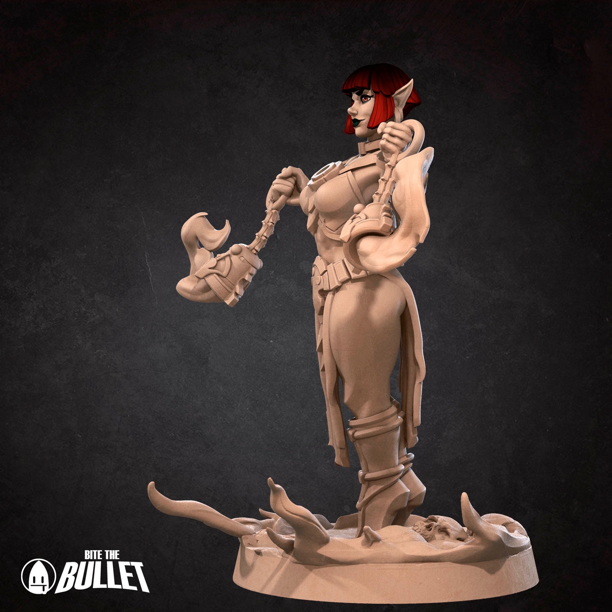 Exxotic Fire Monk | Pinup SFW NSFW Versions | Tabletop Gaming Scale Resin Miniature | Bite the Bullet