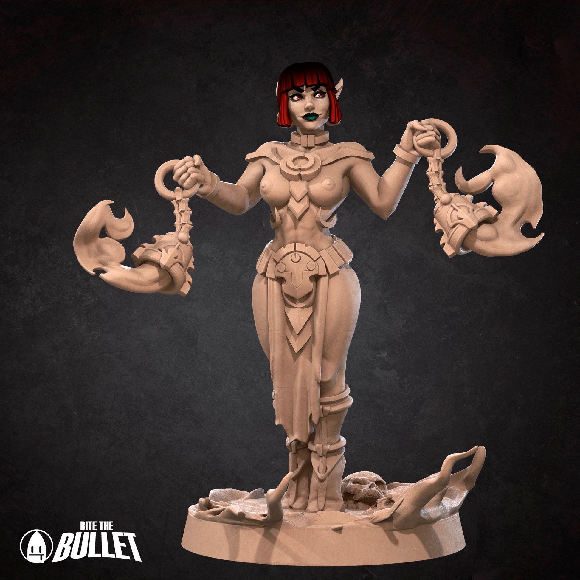 Exxotic Fire Monk | Pinup SFW NSFW Versions | Tabletop Gaming Scale Resin Miniature | Bite the Bullet