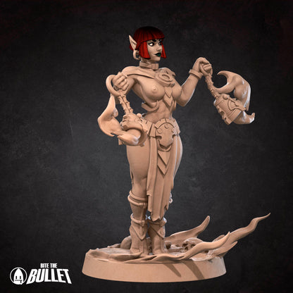 Exxotic Fire Monk | Pinup SFW NSFW Versions | Tabletop Gaming Scale Resin Miniature | Bite the Bullet