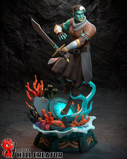 Sea Pact Warlock | Resin Garage Kit Figure Game Fan Art | h3LL creator