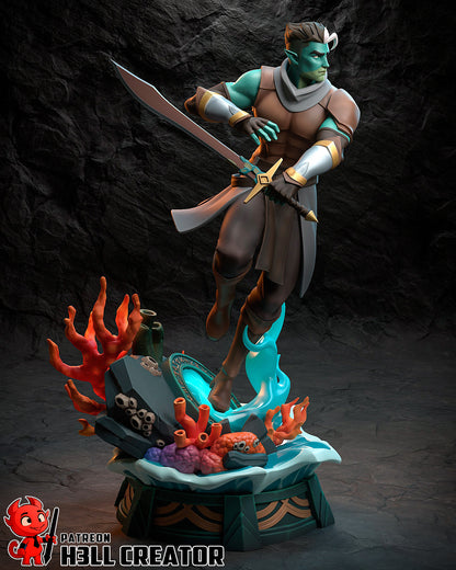 Sea Pact Warlock | Resin Garage Kit Figure Game Fan Art | h3LL creator