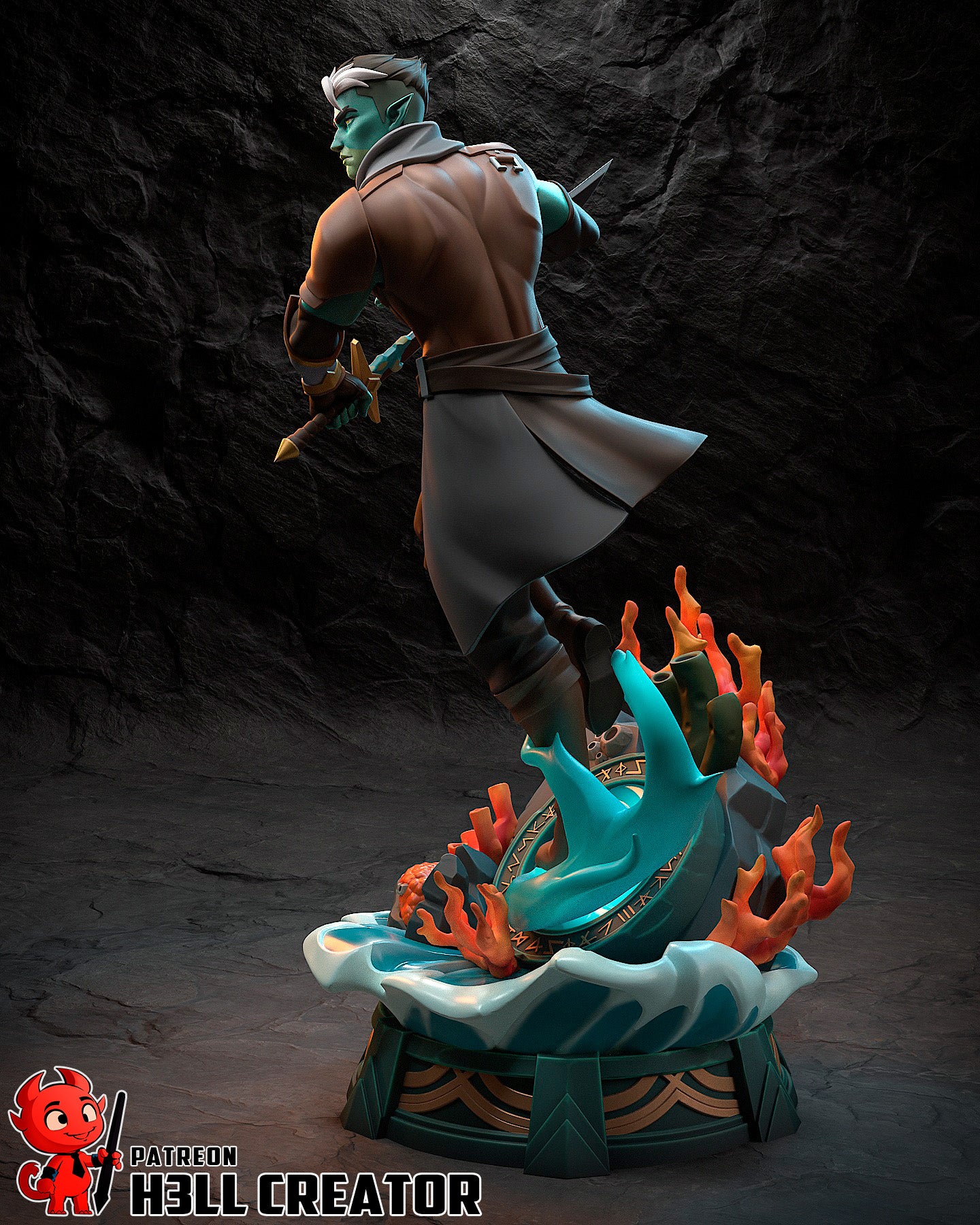 Sea Pact Warlock | Resin Garage Kit Figure Game Fan Art | h3LL creator