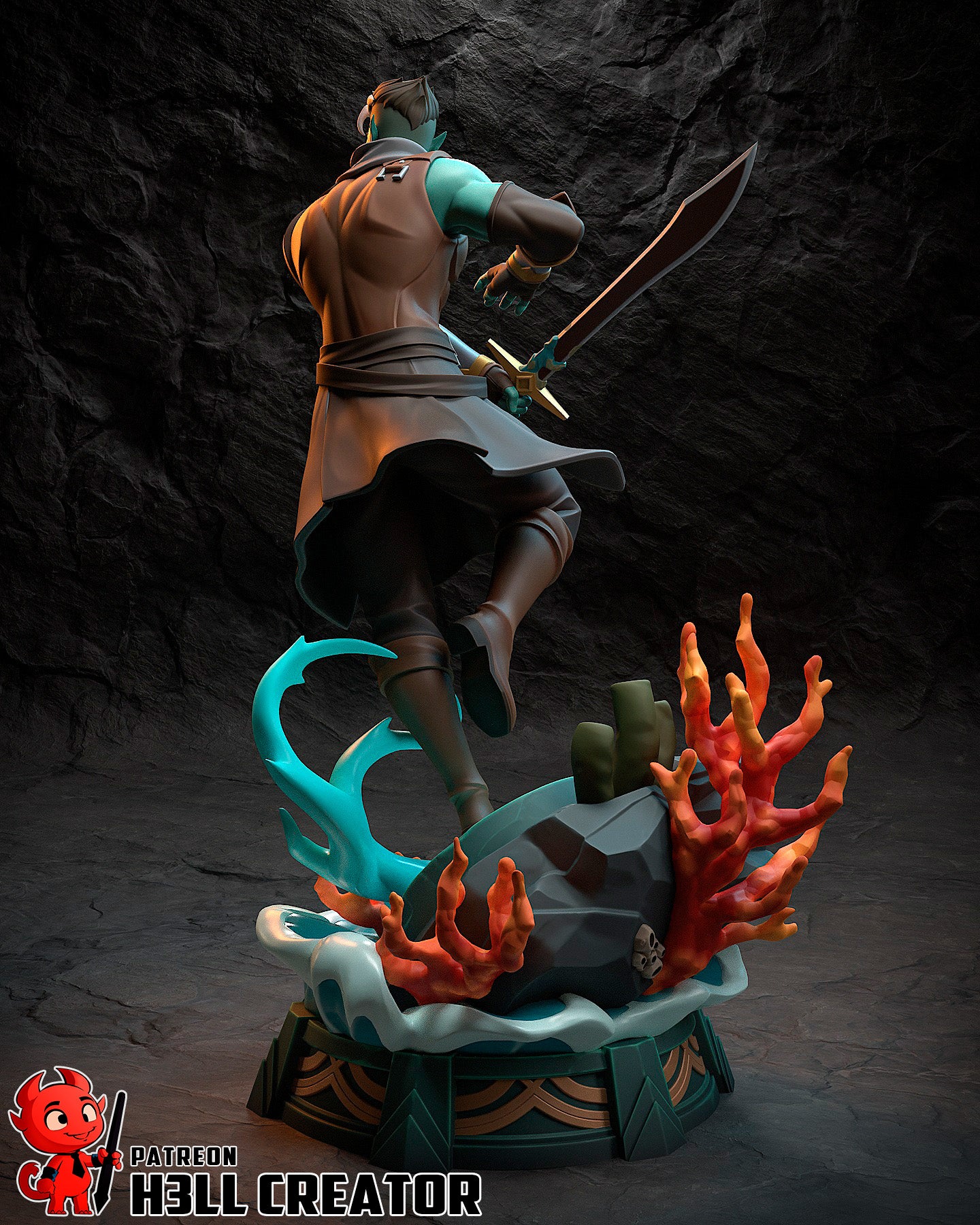 Sea Pact Warlock | Resin Garage Kit Figure Game Fan Art | h3LL creator