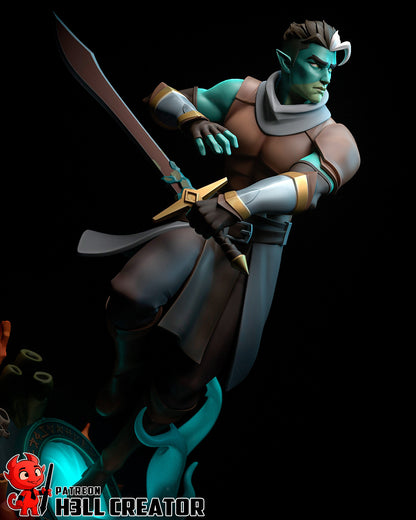 Sea Pact Warlock | Resin Garage Kit Figure Game Fan Art | h3LL creator