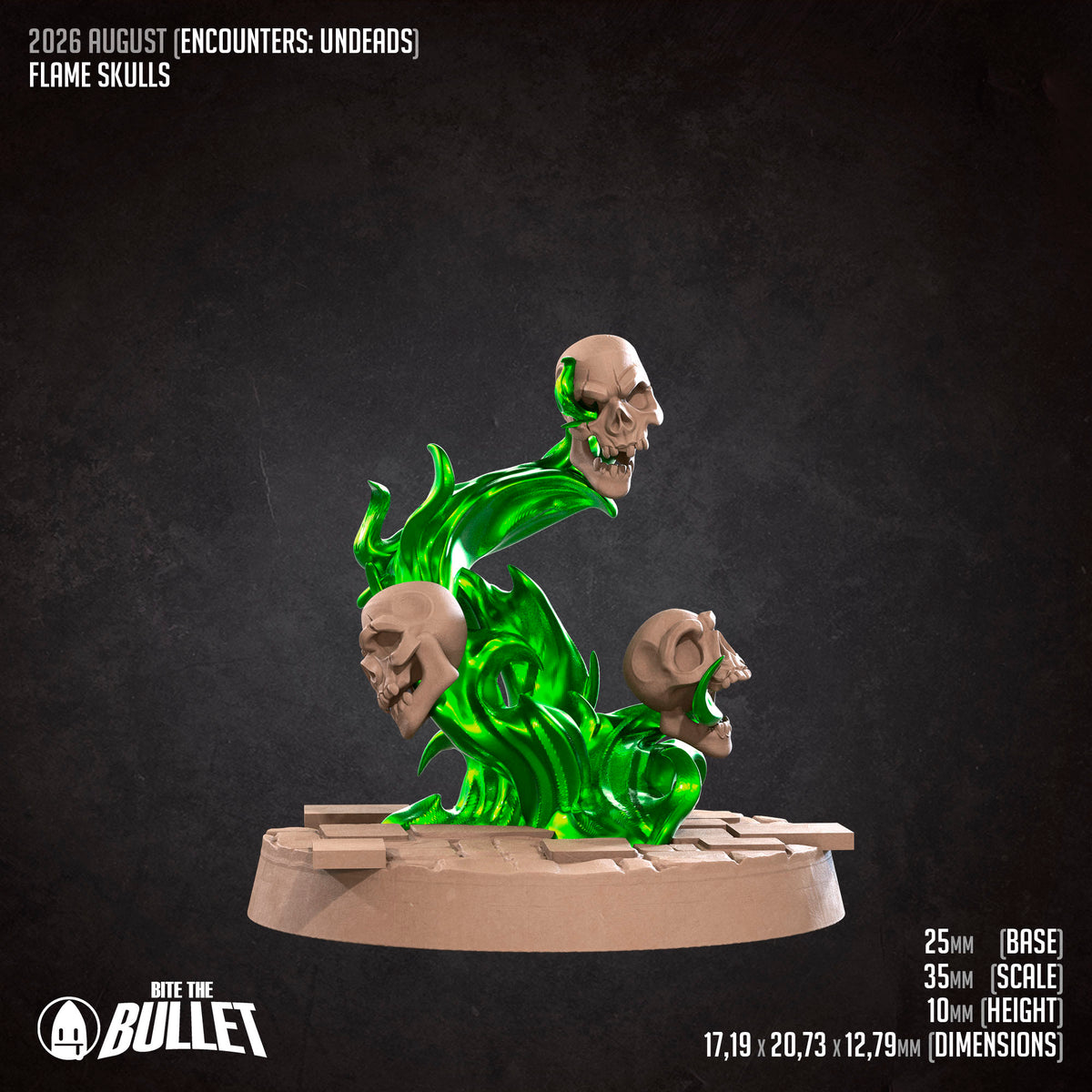 Flame Skulls | D&D TTRPG Miniature | Bite the Bullet