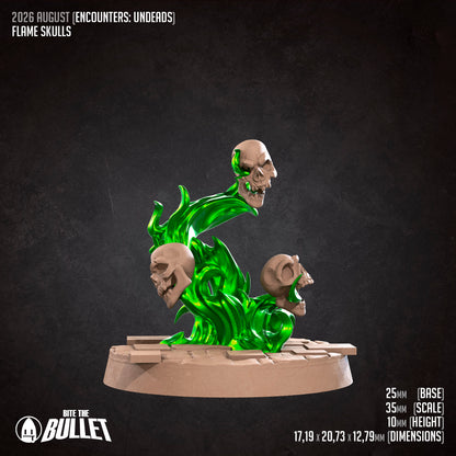 Flame Skulls | D&D TTRPG Miniature | Bite the Bullet