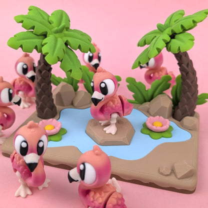 Flexi Flamingo Pink Lagoon Playset | 3DGOB - Tattles Told 3D