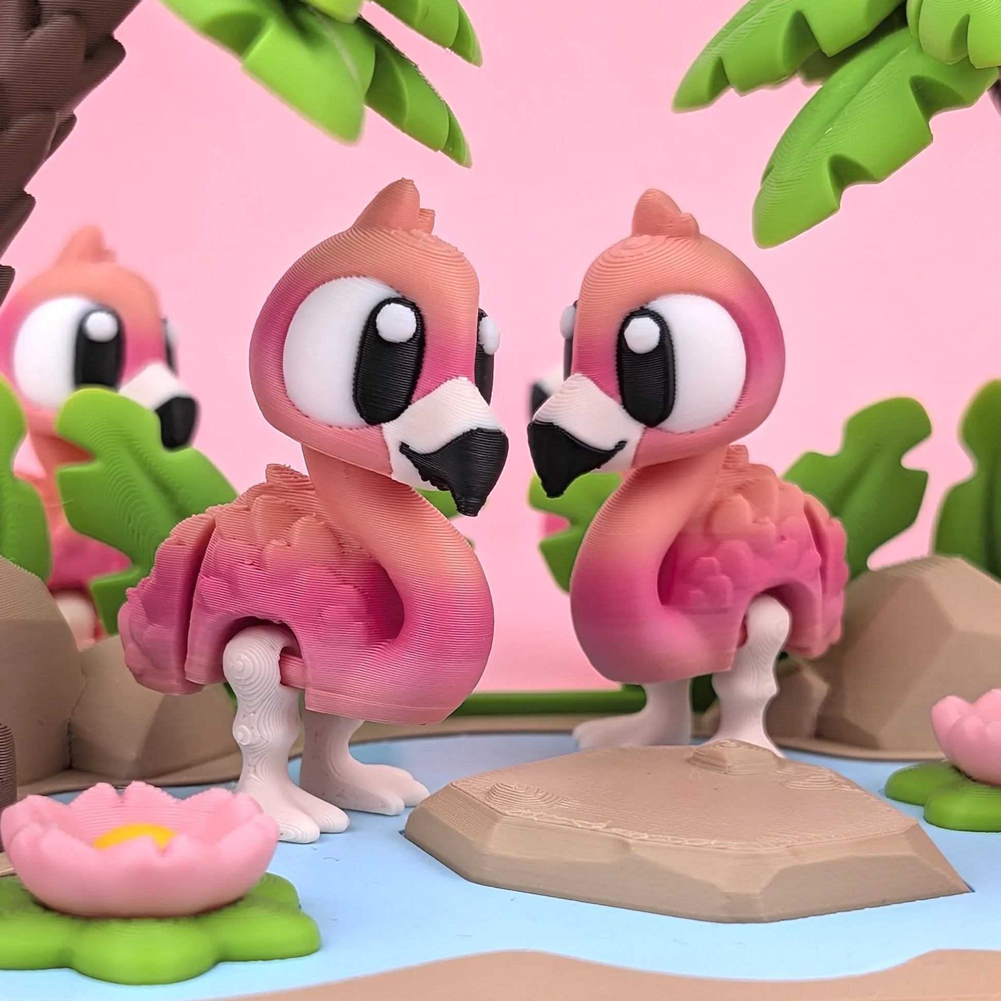 Flexi Flamingo Pink Lagoon Playset | 3DGOB - Tattles Told 3D