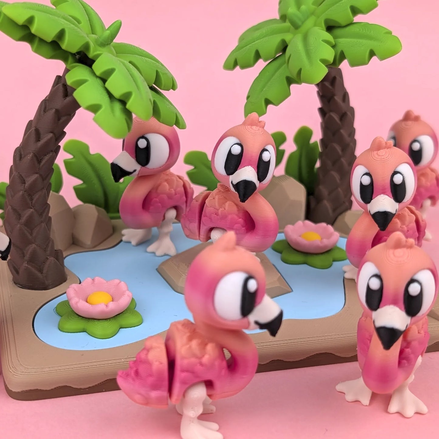 Flexi Flamingo Pink Lagoon Playset | 3DGOB - Tattles Told 3D