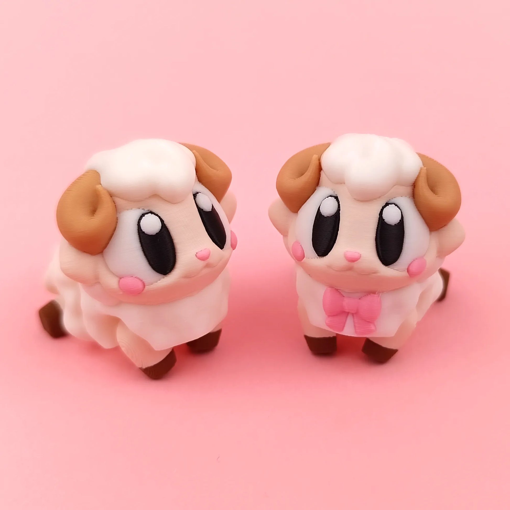 Miniature Flexi Sheep figurine by Tattles Told 3D, featuring a flexible, detailed sheep with textured wool and realistic features.