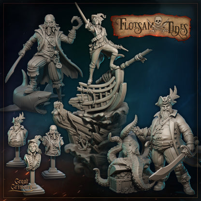 Flotsam Tides, Pirate, Corsair, Adventure, Sea | Tabletop Gaming Miniatures Collection | Great Grimoire