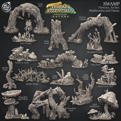Swamp Set | TTRPG Scatter Diorama Dollhouse Miniature | Terrain Essentials