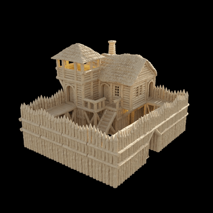 Fortified Forest House | 28mm Scale Model Terrain | D&D TTRPG Playable 3D Printed Building | MiniatureLand
