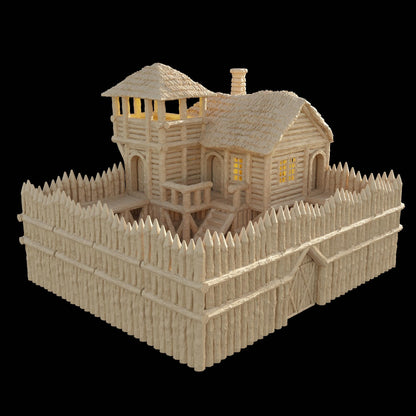 Fortified Forest House | 28mm Scale Model Terrain | D&D TTRPG Playable 3D Printed Building | MiniatureLand