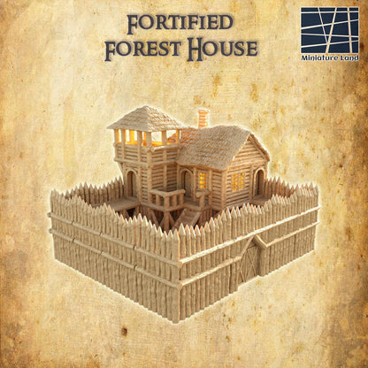 Fortified Forest House | 28mm Scale Model Terrain | D&D TTRPG Playable 3D Printed Building | MiniatureLand