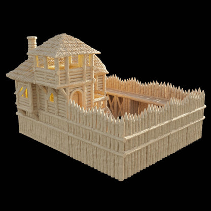 Fortified Forest House | 28mm Scale Model Terrain | D&D TTRPG Playable 3D Printed Building | MiniatureLand
